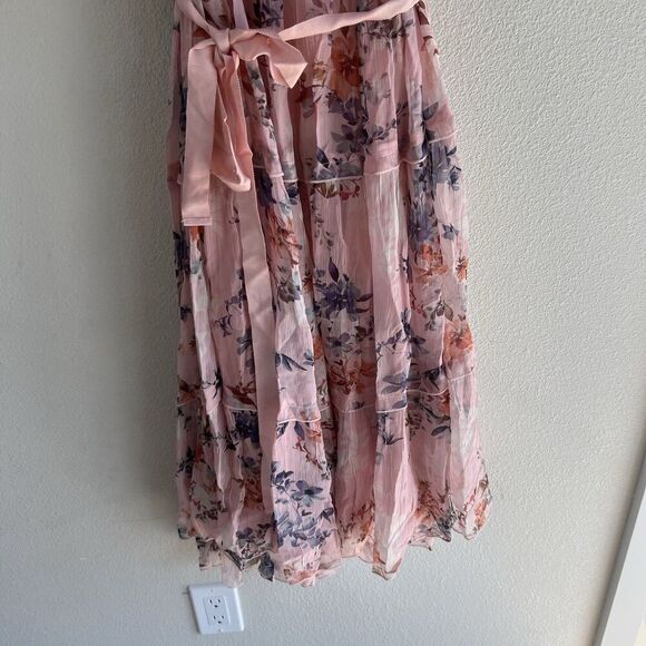 Sundance Alexandria Dress Floral Chiffon Teired Midi Women’s XL Garden Cottage - Picture 3 of 9